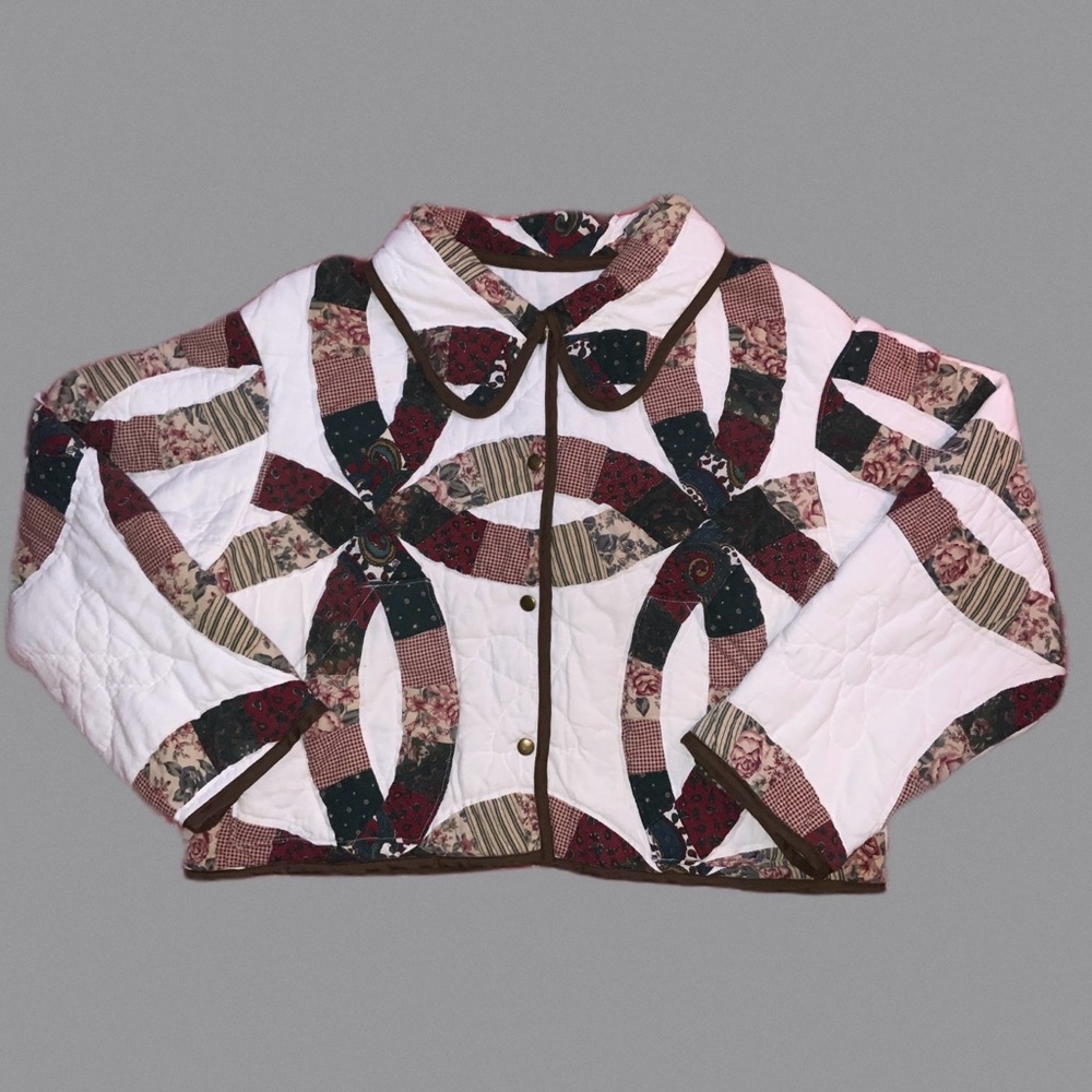 Handmade Patchwork Quilt Coat | Vintage‎ Wedding Ring Design, Large